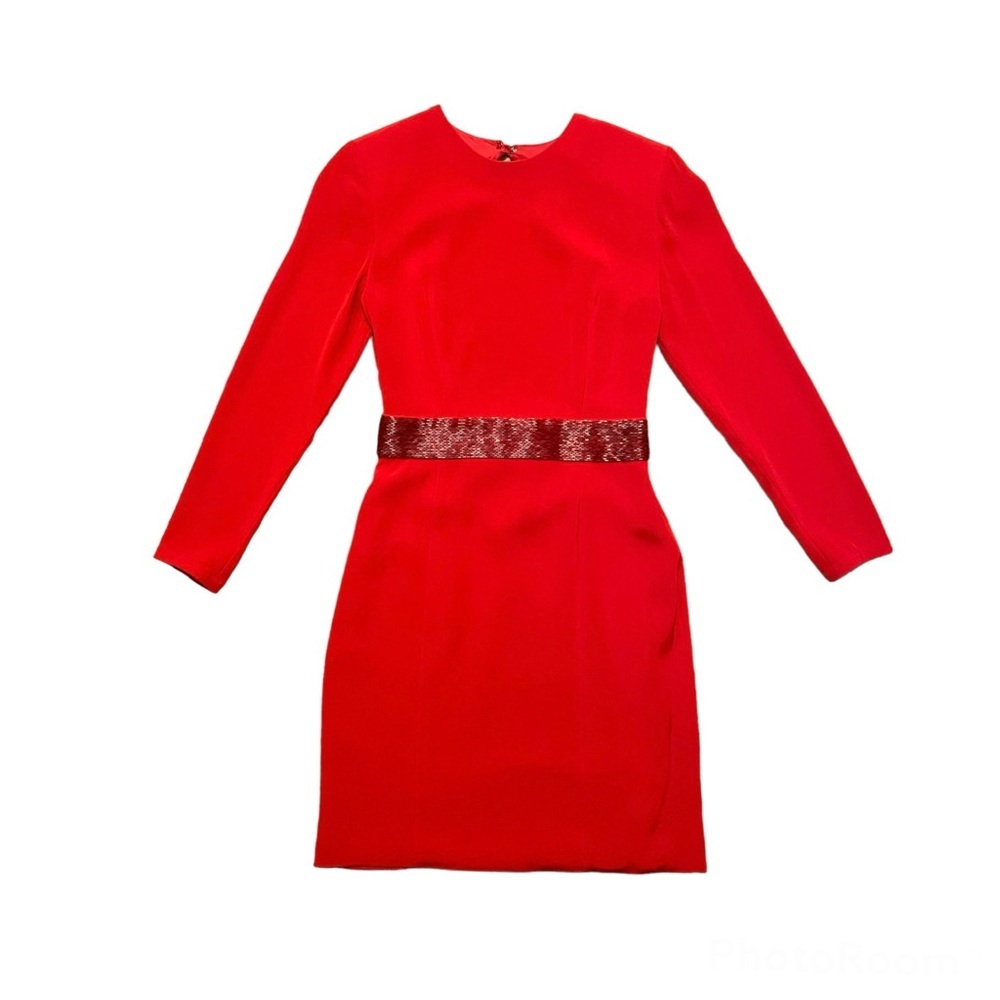 Niteline Della Roufogali red beaded waist backless dress size 8